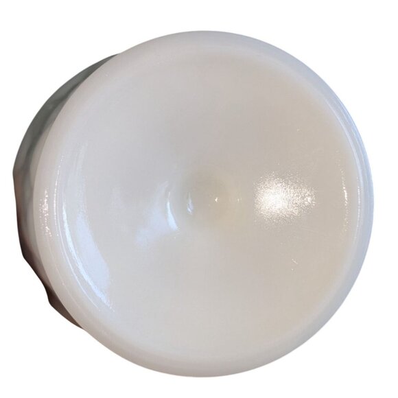 Vintage Milk Glass Pedestal Covered Candy Dish Basket Weave Design 10" Tall Coll - Picture 8 of 9